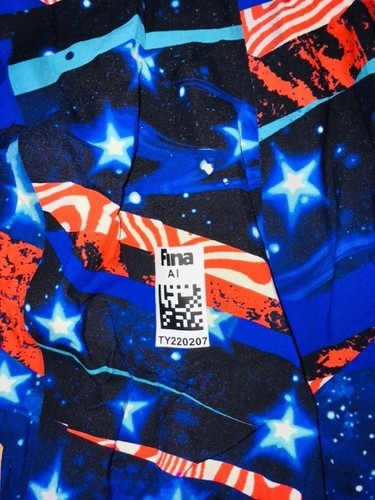 TYR Avictor Omaha Nights (25) Red/White/Blue Closed Back Kneeskin Tech Swimsuit