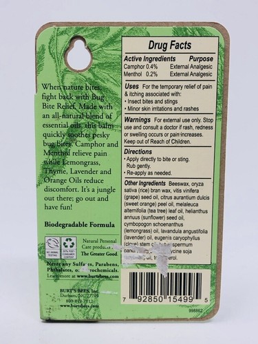 (1) Burt's Bees Bug Bite Relief Collectible Only 10/31/2016