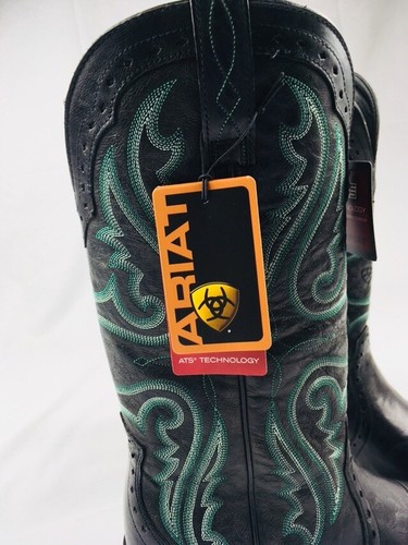 Ariat Heritage Vintage  X Toe Black / Green Western Boots -  #10005918 - Size 10