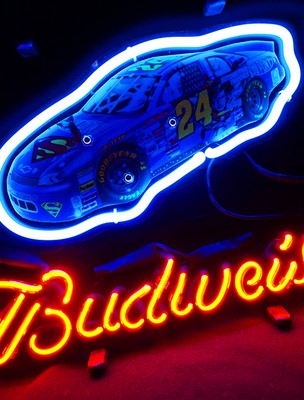 Bud Budweiser Busch Nascar 24 Racing Car  Store Beer Bar Led NEON Light Sign 
