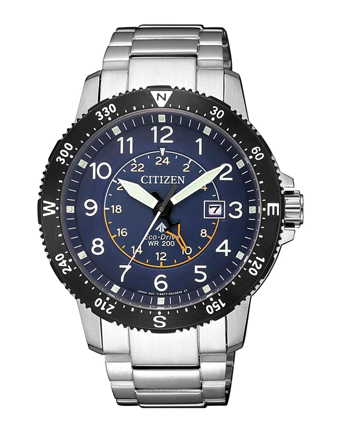 Pre-owned Citizen Promaster Land Eco-drive Blue Dial Men's Watch Bj7094-59l
