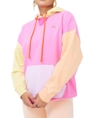 Pink and yellow best sale hoodie