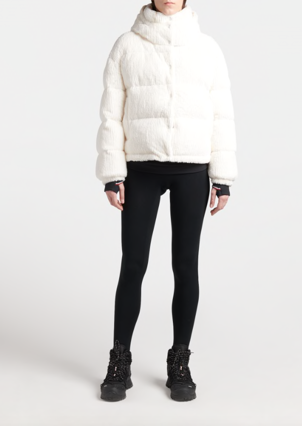 Pre-owned Moncler Daos Textured Quilted Corduroy Down Jacket, White $1,795.00