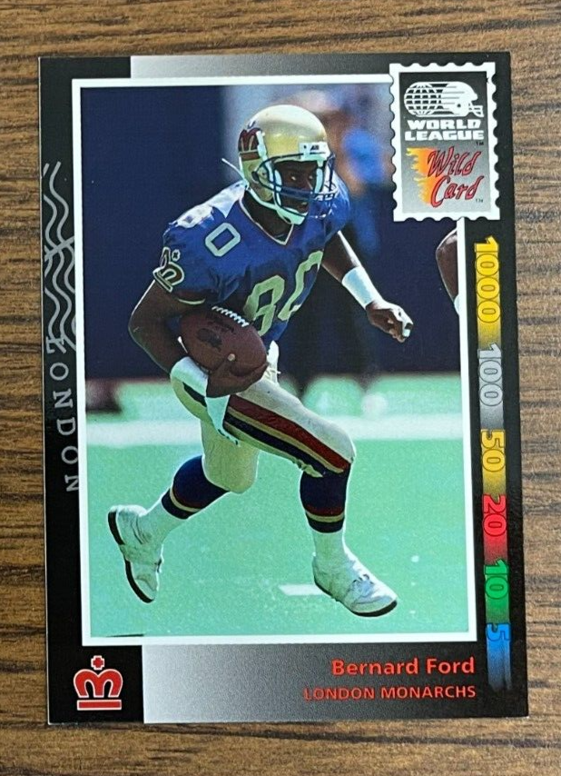 1992 World League Wild Card # 147 Bernard Ford - Central Florida