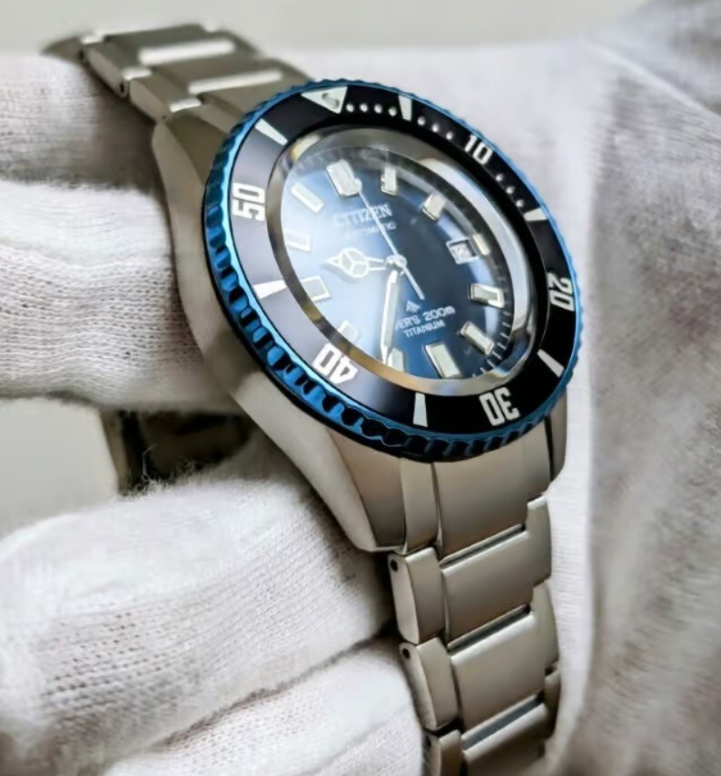 Pre-owned Citizen Promaster Fujitsubo Nb6026-56l Blue Automatic Titanium Men Diver's Watch