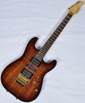 Schecter CET Koa Top USA Custom Shop Electric Guitar Tobacco