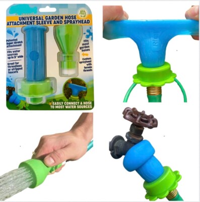 Rinseroo: Universal Garden Hose Attachment Sleeve and Sprayhead. Easily Connect 