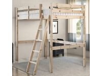 Small Single Heavy Duty Solid Pine High Sleeper Cabin Bed - Part Assem