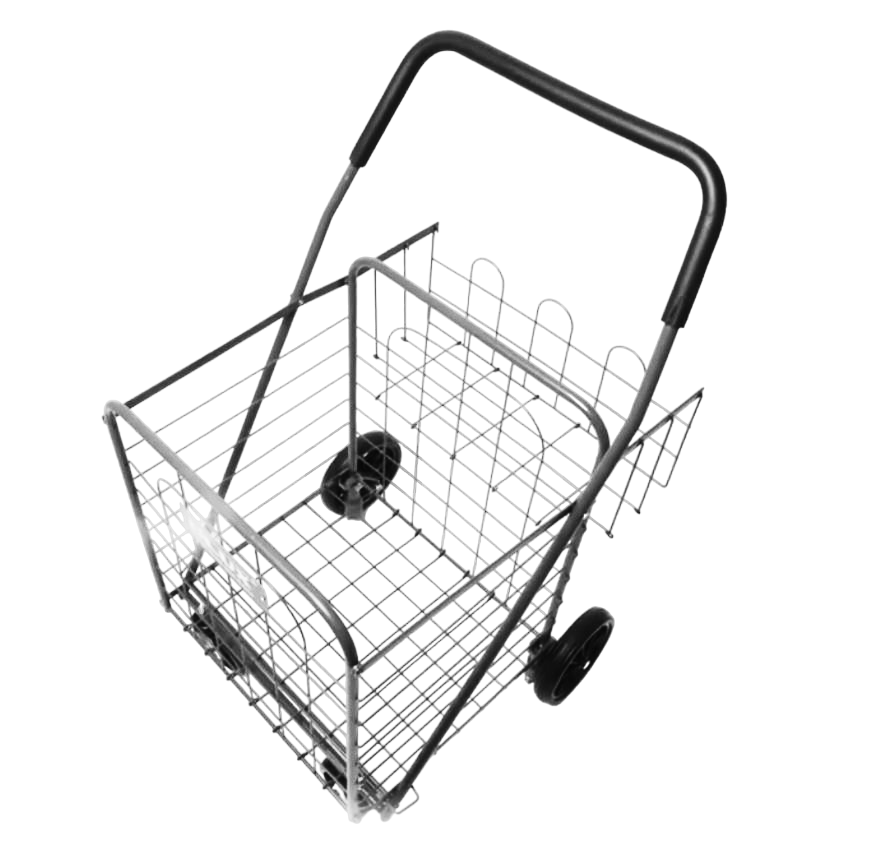 DLUX® Foldable Shopping Cart, Folding Wheels, Patented Product (D567)