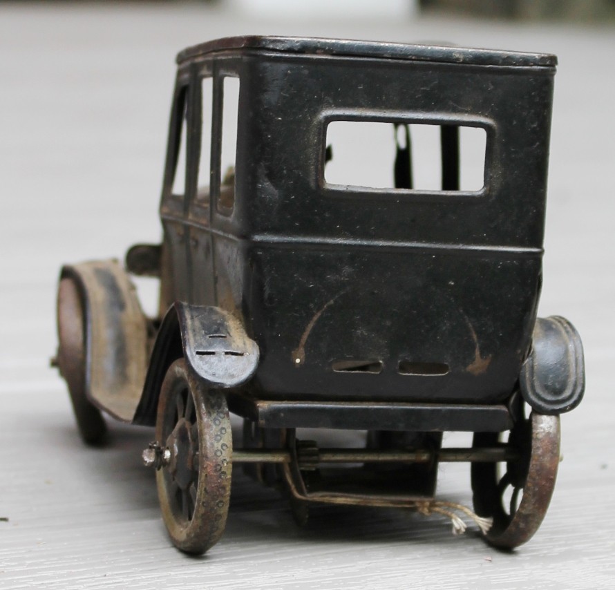 Bing tin car Germany C. 1920 black 4 door sedan