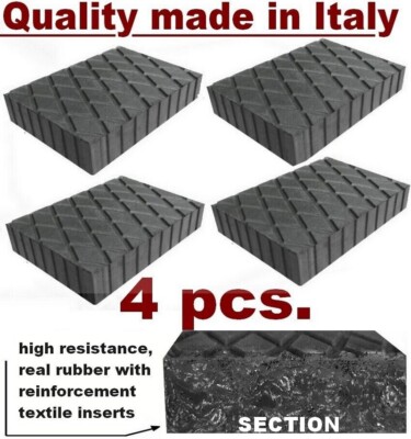 4 pcs. 1.5'' RUBBER BLOCKS FOR CAR LIFT - RUBBER PADS FOR 4-post lifts MADE ITALY