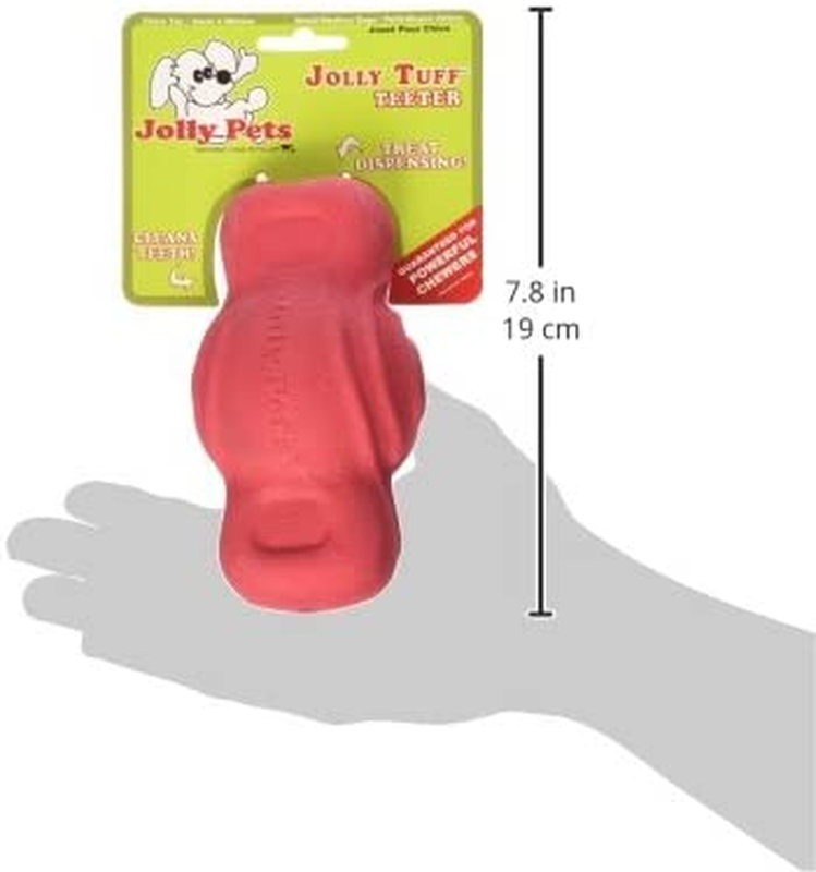 Jolly Pets Tuff Range Tuff Teeter Bouncing Treat Dispenser Dog Toy, 5 Inches, Re