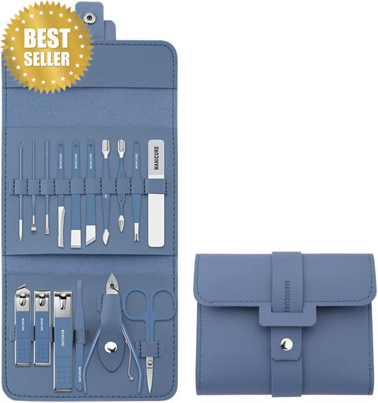 16PCS Manicure Pedicure Kit for Men and Women, Stainless Steel Nail Clippers Set