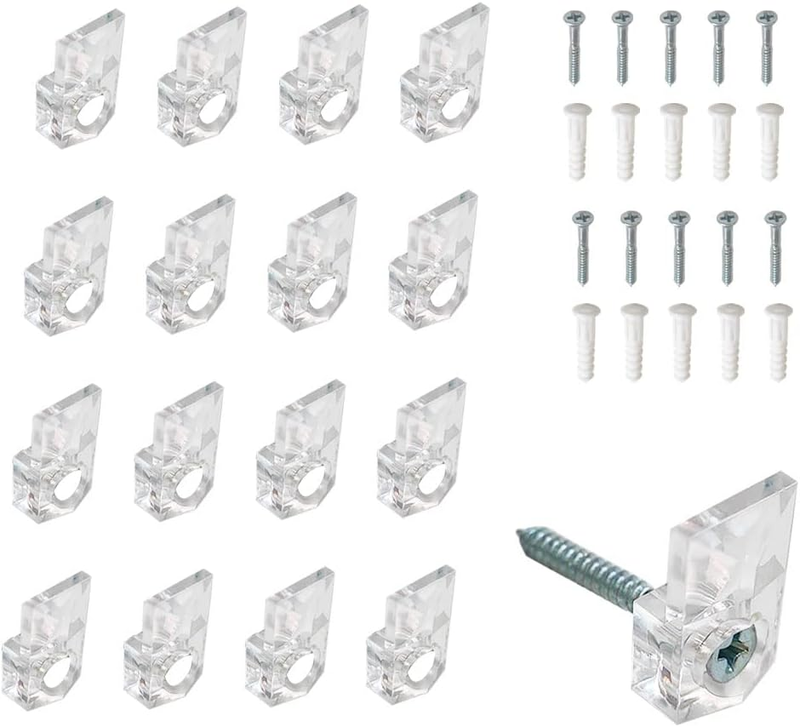 20 Set of Mirror Holder Clips, Mirror Holder Clips Kit,Glass Retainer Clips Kit,
