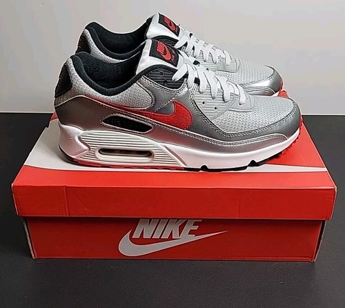 Nike Air Max 90 'Silver Bullet' Dust Red Running Shoe Men's