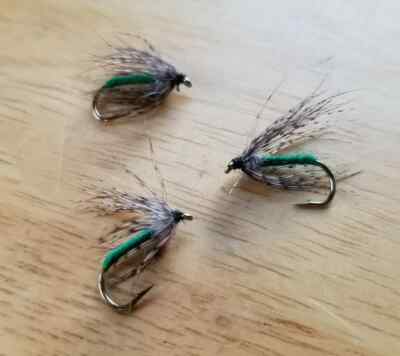 1 Dozen (12) Green Soft Hackle size 12 flies