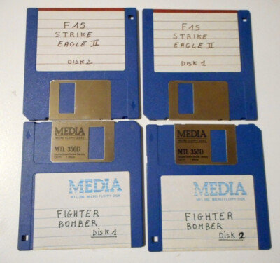 LOT disquettes jeux AMIGA : F15 STRIKE EAGLE 2, FIGHTER BOMBER games