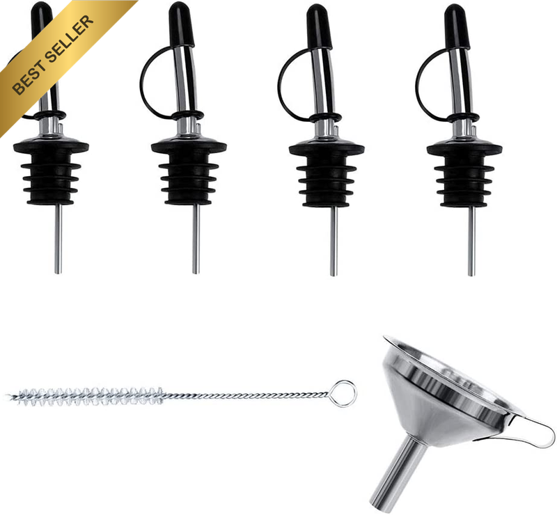 4 X Stainless Steel Olive Oil Pourer Classic Tapered Spout for 3/4" Bottle Mouth