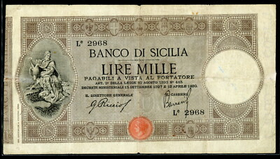 セール中 19日迄／un secolo di Liuteria Italiana 1944 ITALY fascist era Kingdom Banknote 10 lire UNC GEM