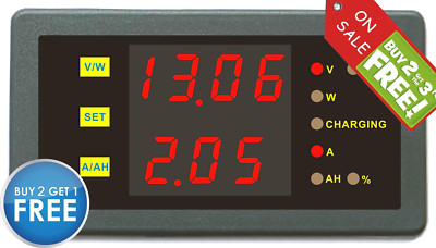 Battery Monitor DC 5-40V 0-50A Volt Amp Ah Power Combo Meter Charge Discharge