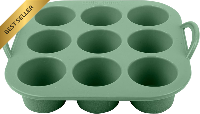Silicone Air Fryer Mini Muffin Pan, 9 Cup Non-Stick Baking Tray – Flexible Food