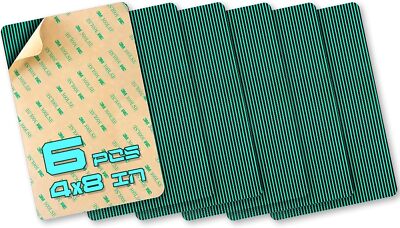 6 pcs Pool Cover Repair Patch Kit 4x8 in - Self Adhesive Medium Green Mesh Patch