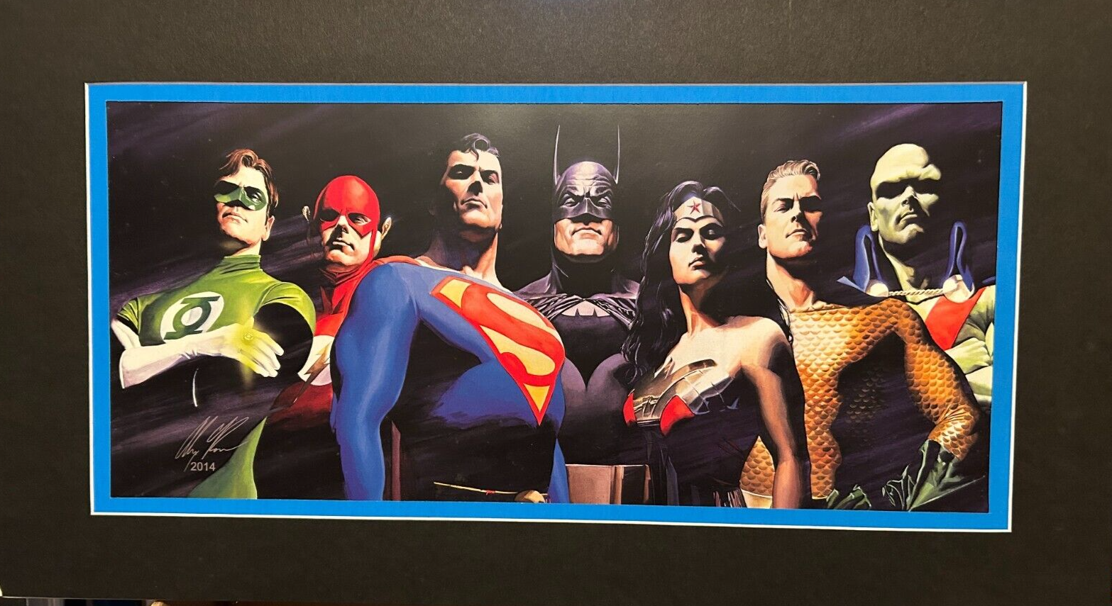 バットマン　アレックスロス　サイン入り　コミック　ミニポスター　BATMAN Batman Alex Ross Artwork Poster Signed By Alex Ross And