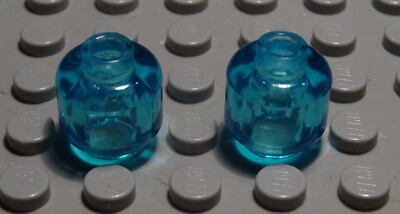 Lego Stein Kopf 1,5x1,5 rund Hellblau Transparent 2 Stück          (2036 #)