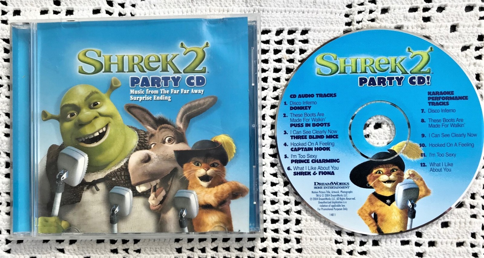シュレック２パーティー CD　SHREK 2 party CD Shrek, Fiona, Three Blind Mice, Donkey, Captain Hook, Prince