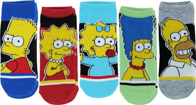 Женские носки с глубоким вырезом The Simpsons Cast, 5 упаковок, Размер 4-10
