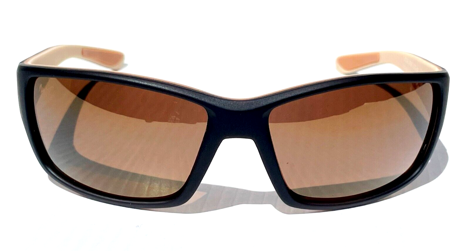 Pre-owned Maui Jim Local Kine Mat Brown & Tan Polarized Brown Glass Sunglass H810-25mc