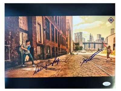 Dale Murphy and Dwight Gooden Signed Stickball 11x14 Baseball Photo (JSA)