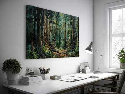Enchanted Forest Trail Wall Art Canvas Unframed Print Art