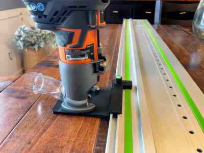 Ridgid Router Adapter for Festool Track Saw Guide Rail - Ridgid 18v Trim Router