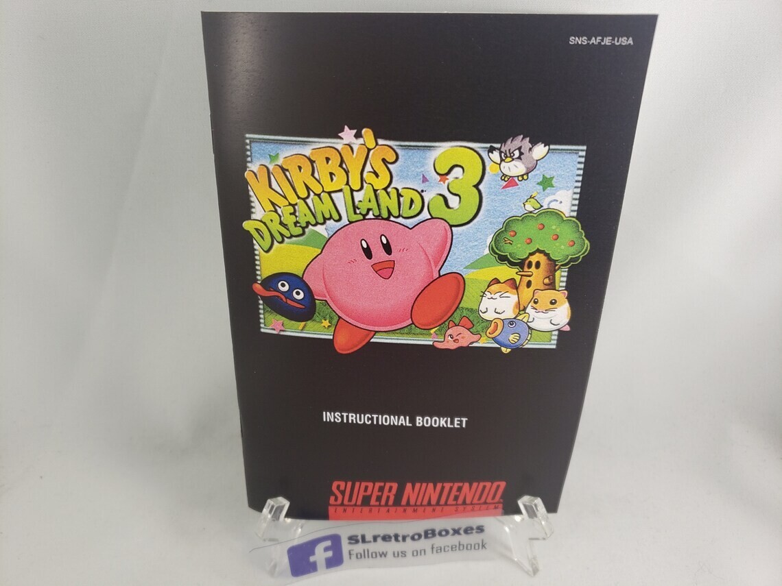 北米版　Kirby's Dream Land 3 取り扱い説明書　カービィ Kirby's Rainbow Resort