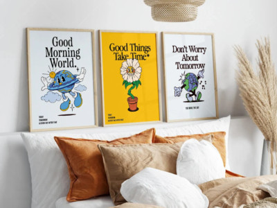 3 Set A3 Motivational Quote Vector Illustration Poster Unframed HIGH QUALITY