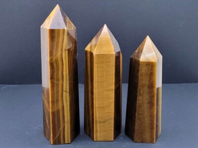 3 inch Tiger's Eye Stone Point Obelisk Natural Crystal Tower Home Decoration