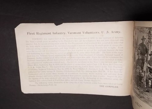 The Green Mountain Boys At Chickamauga 1898 Spanish American War 1st Vermont Reg