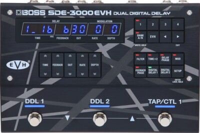 BOSS-SDE-3000-EVH DUAL DIGITAL DELAY GUITAR EFFECT PEDAL VAN HALEN RIG SETTING