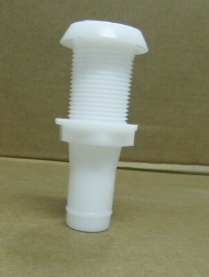 PERKO THRU-HULL CONNECTION 1'' HOSE White Polymer #0301006 (301-6) 