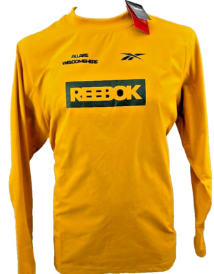 Reebok long sleeve Thermowarm & Graphene mid layer top Mens Large yellow ochre