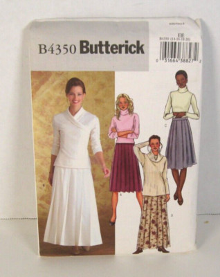 Butterick Easy 4350 Lined, Flared Skirt w/ Pleats Misses' 14-20 Pattern Uncut