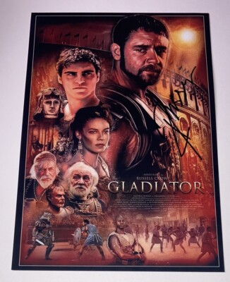 SIGNED RUSSELL CROWE 12x8 GLADIATOR PHOTO RARE AUTHENTIC PROOF RIDLEY SCOTT