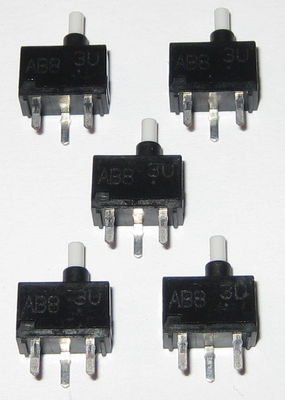 5 X Momentary Pushbutton Micro Switches - PC Board Mount - SPST N.O. - Mini Size