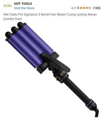 Hot Tools Pro Signature 3 Barrel Hair Waver | Long Lasting Waves (Jumbo Size)