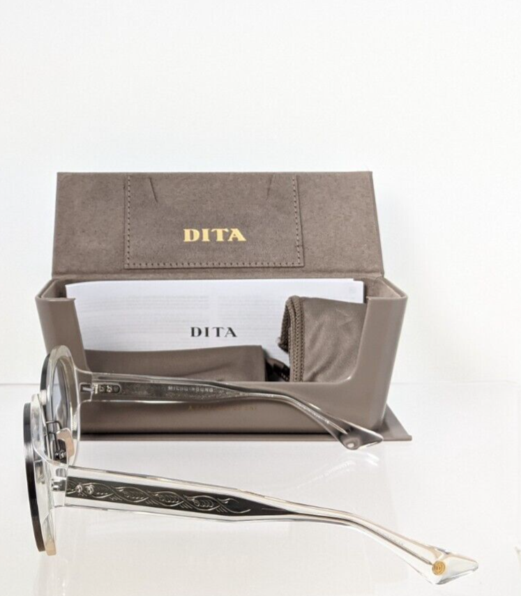 Pre-owned Dita Authentic  Sunglasses Micro-round Dts 406-a-03 Transparent & Gunmetal In Clear & Palladium