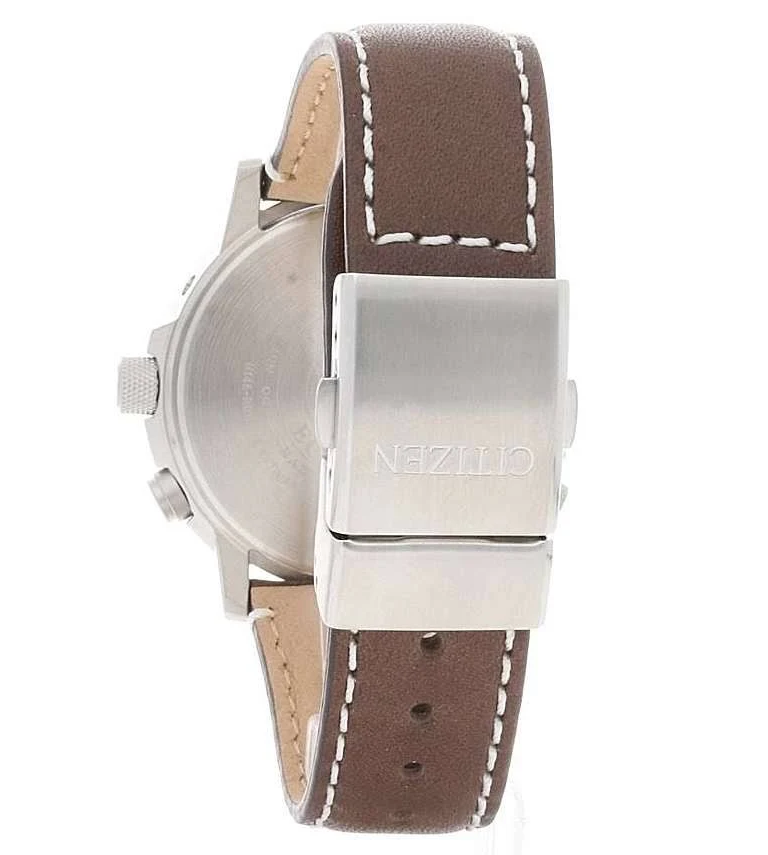 Pre-owned Citizen Promaster Eco-drive Air Skyhawk Sapphire Cb0240-29x Leather Strap Watch