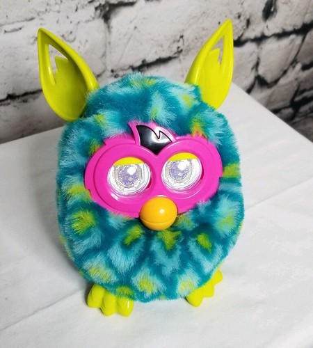 Hasbro Furby Boom Teal Green Yellow & Pink Fur with Box