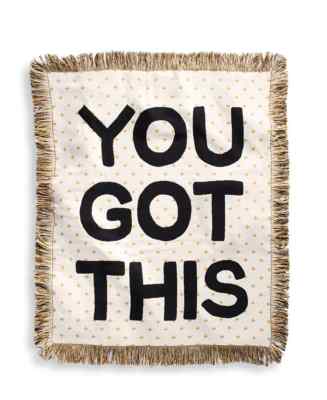Whim By Martha Stewart Collection ''You Got This'' 50'' x 60'' Cotton Fringe Throw