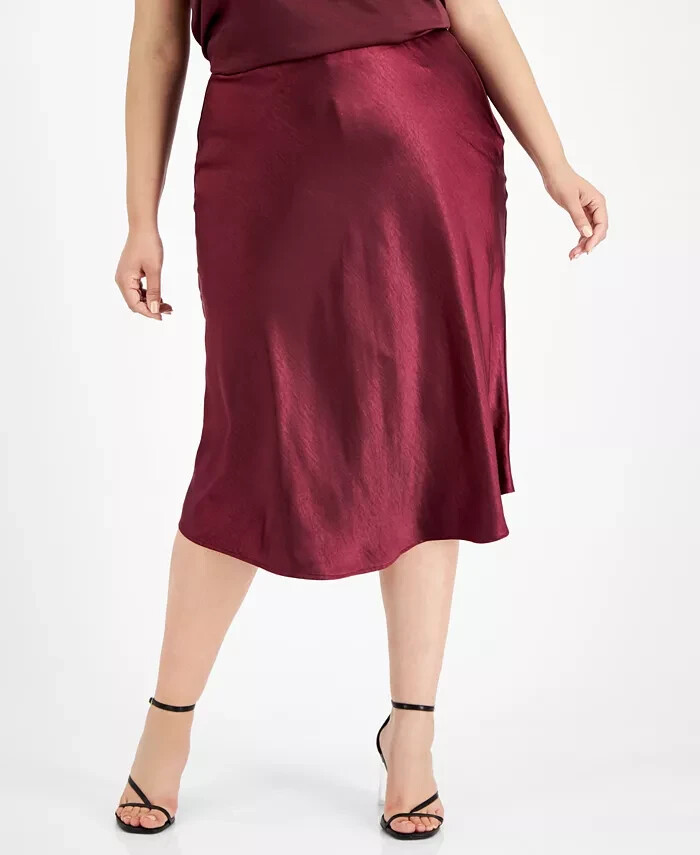 Bar III Plus Size Midi Skirt MSRP $89 Size 24W # 1A 1487 Blm